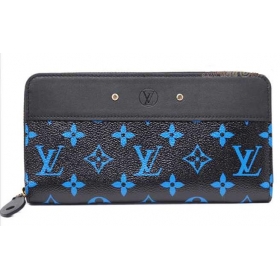 【新品】 ルイヴィトン 財布 LOUIS VUITTON M67235　モノグラムカラー　ジッピーウォレット　黒×青