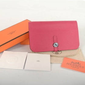 エルメスコピー HERMES 長財布 ドゴン GM 長財布 トゴ シルバー金具 ローズショッキング hermeswallet19