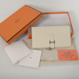 エルメスコピー 長財布 ベアンスフレ マチ有り ホワイト×シルバー金具 HERMES 財布 hermeswallet35