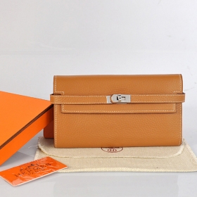 エルメスコピー 二つ折り長財布 HERMES ケリーポルテヴァリュル Kelly porte Valeurs長財布 ベージュA708-2