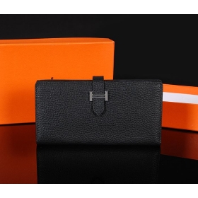 エルメスコピー 2014春夏新作 HERMES さいふ サイフ 二つ折り長財布 ブラック 1018-4