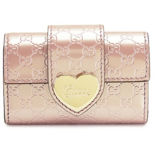 グッチコピー キーケース GUCCI 6連 HEART/ハート シャイニーマイクロGG レザー グッチ シマ ライトピンク 203551 AZA3G 6812