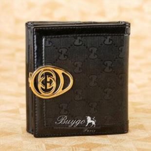 グッチ スーパーコピー 財布 二つ折り財布 レディース サイフ ブラック(黒) GGキャンバス Wホック 224226
