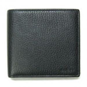 グッチ スーパーコピー　財布　メンズ　二つ折り　小銭付き　ロゴ　型押しカーフ　ブラック　　150413　アウトレット