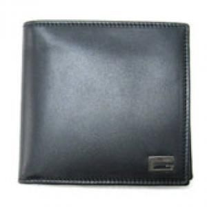グッチ スーパーコピー　財布　メンズ　二つ折り　小銭付き　シルバー角G　スムースカーフ　ブラック　150405　アウトレット